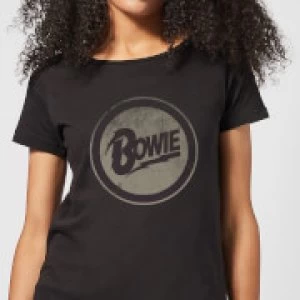 David Bowie Circle Logo Womens T-Shirt - Black