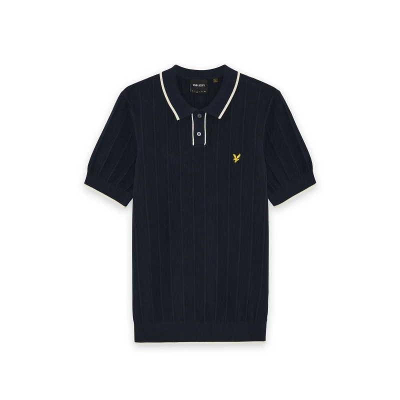 Image of Lyle & Scott Mesh polo shirt Lyle & Scott Bleu Male L