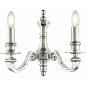 image of Loops - Dimmable Twin Wall Light Polished Aluminium Candelabra Style Modern Lamp Fitting