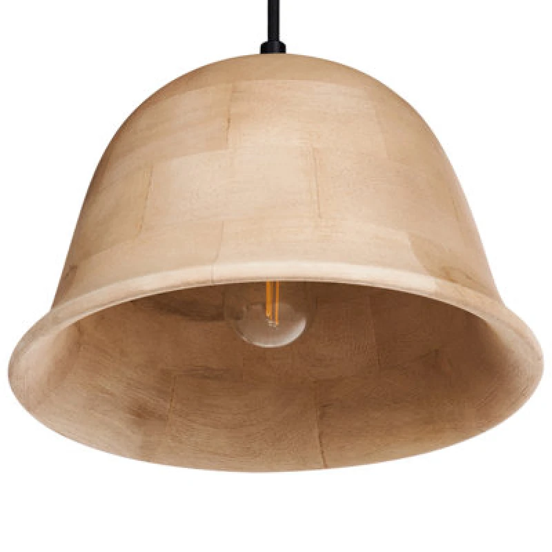 Image of Beliani Pendant Lamp Goika Mango Wood Light Brown