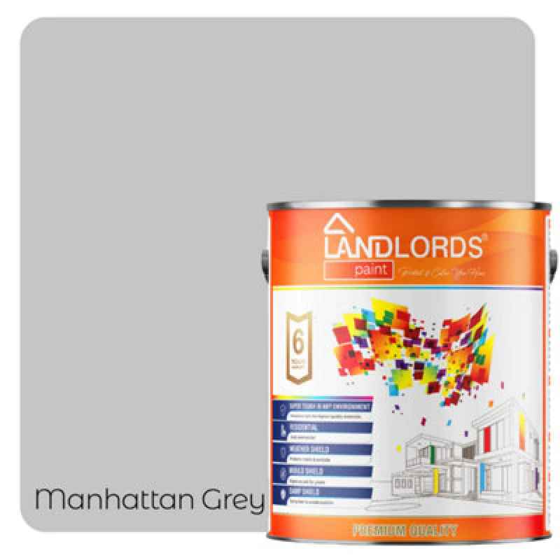 Image of Landlords Paint - Shed & Fence Paint - Best Durable Outdoor Wood Protection - Manhattan Grey - 1L
