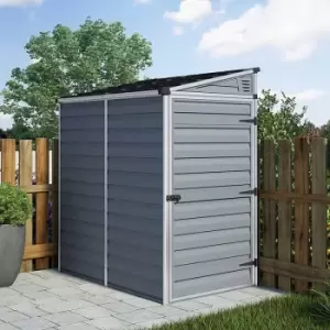 image of 4' x 6' Palram Canopia Grey Skylight Pent Plastic Shed (1.18m x 1.75m)