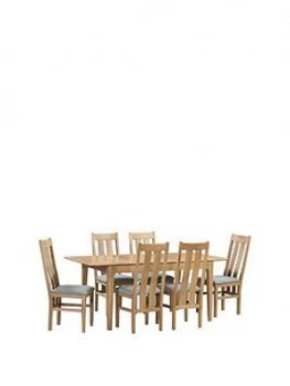 image of Julian Bowen Cotswold 140-180 Cm Extending Dining Table + 6 Chairs