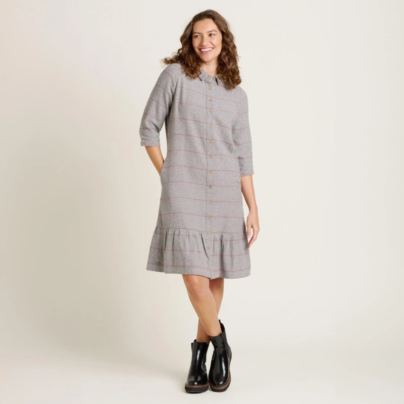 Image of Brakeburn Westbourne Shirt Dress Grey