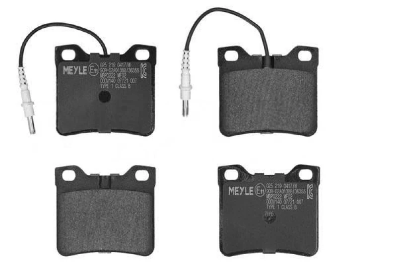 Image of MEYLE 025 219 0417/W Brake pad set Rear Axle, incl. wear warning contact, Original Quality, with anti-squeak plate Brake Pad Set,disc brake (402)