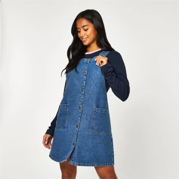 image of Jack Wills Patsy Denim Mini Dress - Mid Indigo