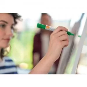 Image of Nobo Liquid Ink Whiteboard Pens Chisel Tip 10 Pack Green