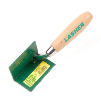 Image of Sharp Inside Corner Trowel With Wooden Handle - 75Mm
