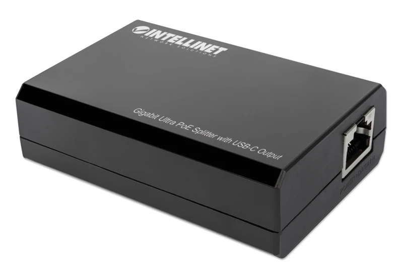 Image of Intellinet PoE Splitter with USB-C Output. PoE++ / 4PPoE. Gigabit Ultr