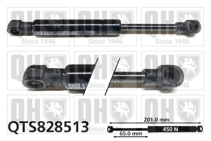 Image of QUINTON HAZELL Tailgate strut QUINTON HAZELL QTS828513