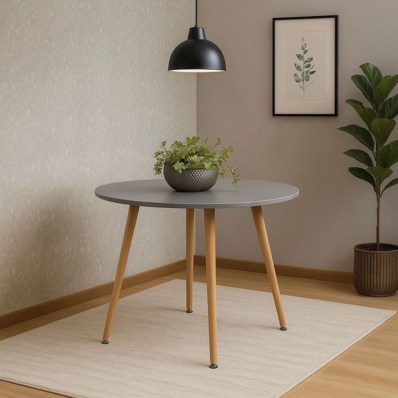 Image of KOSY KOALA KOSY KOALA Dining Table White Wood Kitchen Place for 4 Seats, Dining Table Only (White H 75 x L 90 x W 90 cm) in Grey Grey One Size Unisex