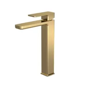 image of Nuie Windon High-rise Mono Basin Mixer (no Waste) - Brushed Brass