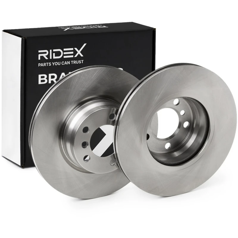 Image of RIDEX 82B1169 Brake disc Front Axle, Vented, Cast Iron, Uncoated, Untreated, without bolts/screws Cast Iron Brake Disc (82)