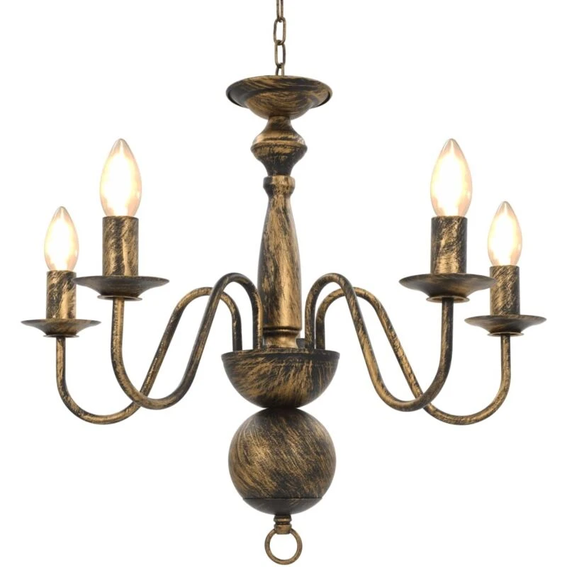 Image of VIDAXL Chandelier Antique Black 5 x E14 Bulbs Vidaxl 8719883573380