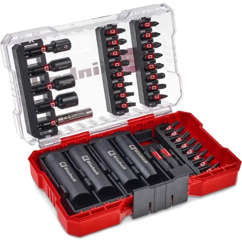 Image of Einhell 35 Piece 3/8" Drive Impact Socket and Bit Set in M Case 49109230 Drive: 3/8"