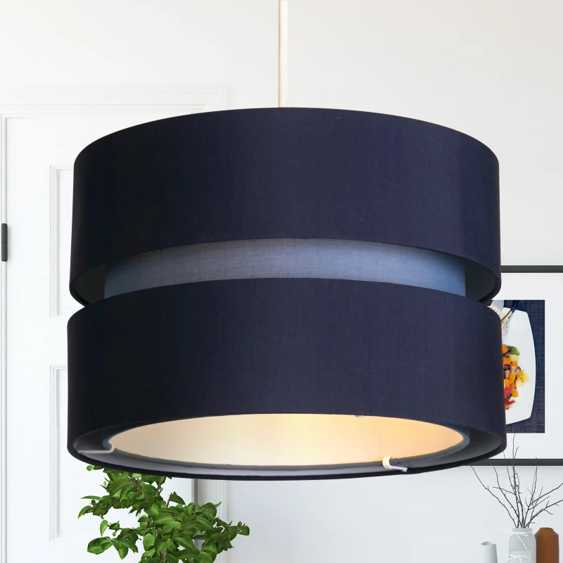 Image of Lighting Collection Blue 2 Tone Tc 30Cm Gap Tier Drum, Blue 701760