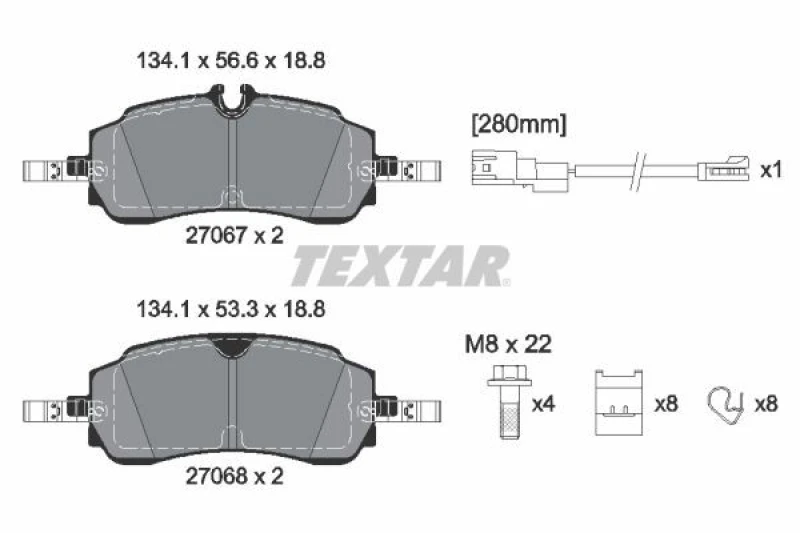 Image of Brake pad set TEXTAR 2706701