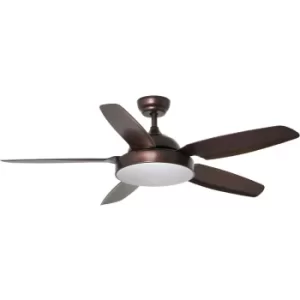 Image of Faro Leyte LED Large Ceiling Fan Brown