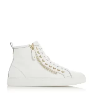 Dune White Leather 'Elfred' Lace Up Trainers - 4