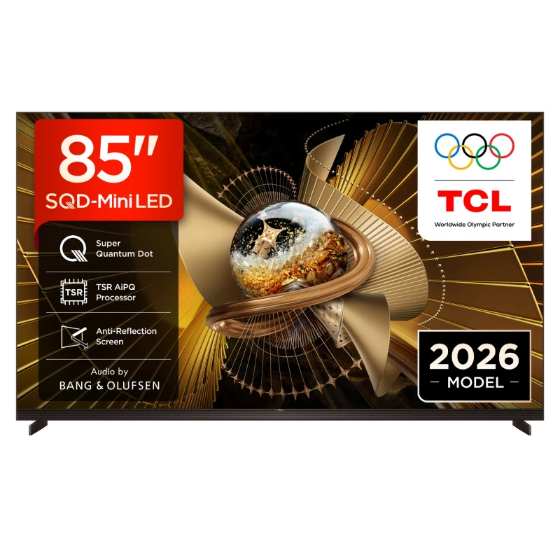 Image of TCL 85 SQD Mini LED 4K Ultra HD TV, 144 Hz, Smart Google TV, Audio by Bang + Olufsen 85X11L-UK Black 85X11L-UK