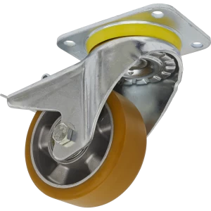 image of Sealey Swivel Plate Total Lock Castor Polyurethane 125mm