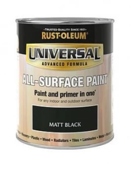 image of Rust-Oleum Universal Metal And All Surface Paint - Matt Black 750Ml