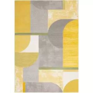 image of City A66109 AK700 160cm x 230cm Rectangle - Grey and Yellow and Multicoloured