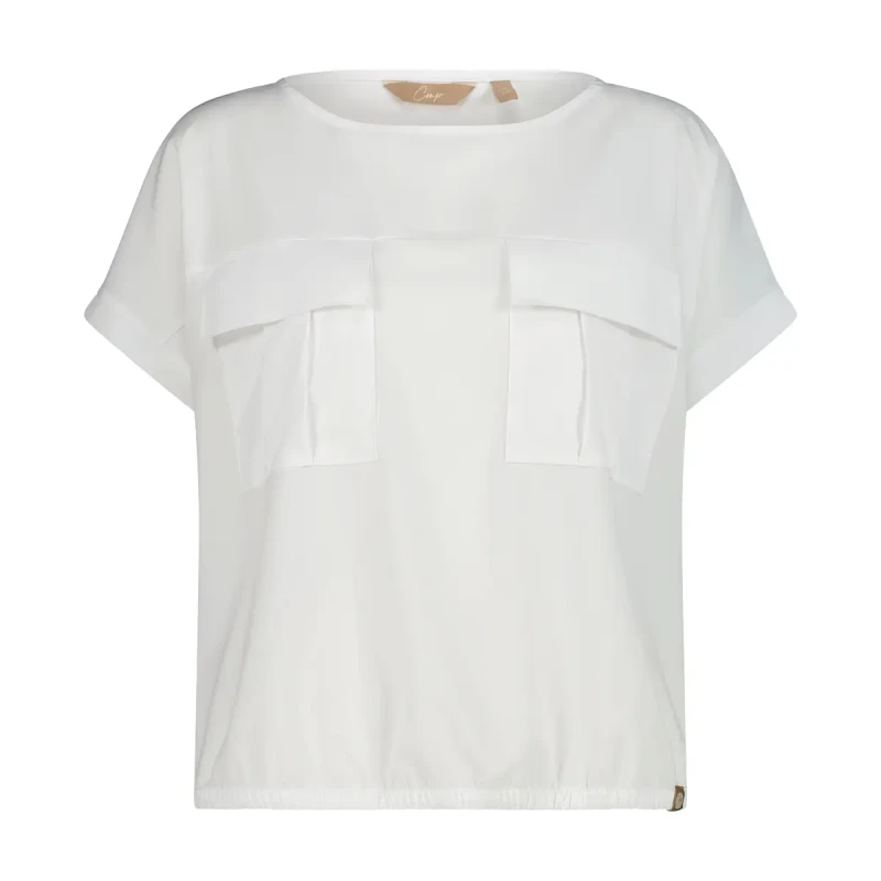 Image of CMP Stretch Polyester T-Shirt with Front Pockets Women CMP Blanc Female 2XL