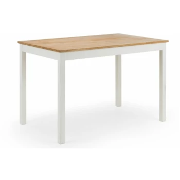 image of Adelaide - Country Rectangular Dining Table White & Solid Oak