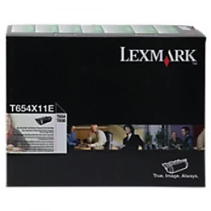 image of Lexmark T654X80G Black Laser Toner Ink Cartridge