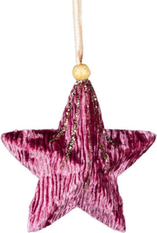 Image of Shatchi 10.5cm Pink Star - Christmas Hanging Decoration Pink