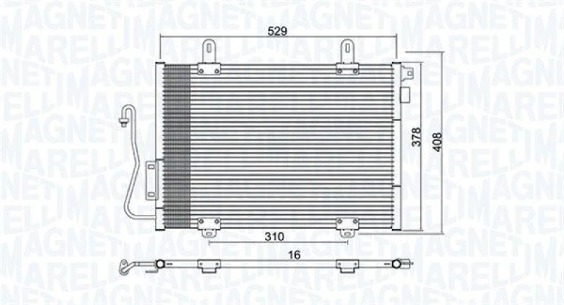 Image of MAGNETI MARELLI Air conditioning condenser MAGNETI MARELLI 350203775000