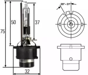 Image of Bulb Hid Lamp D2R 35W 8Gs 8GS007001-151 by Hella