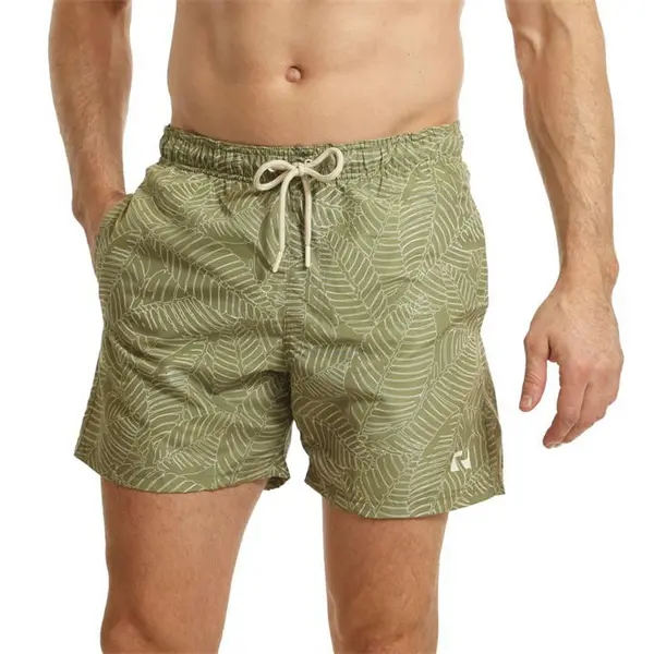 image of Ript Leaf Print Swim Shorts Mens - Neutral S