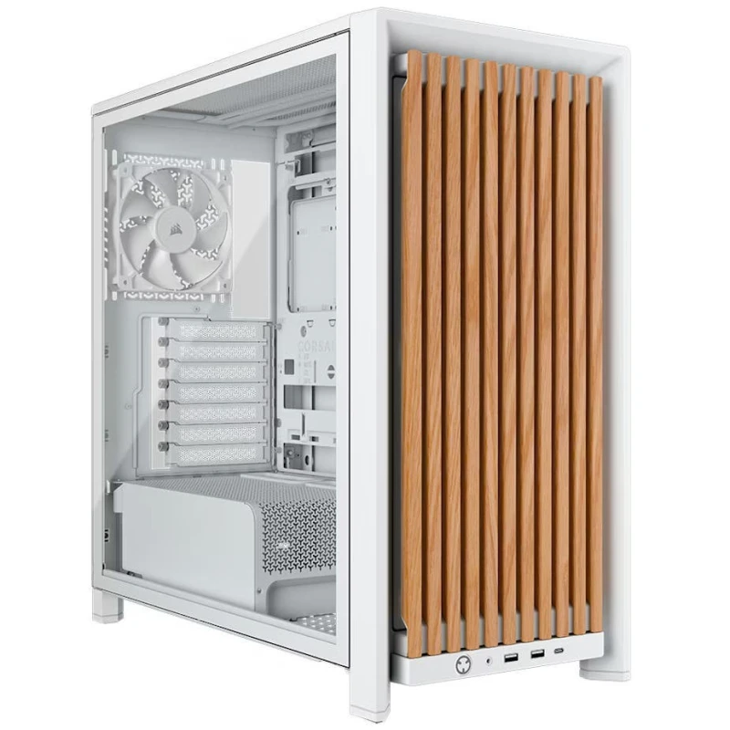 Image of Corsair FRAME 4000D RS WOOD MID TOWER WHT