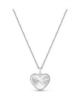 image of Simply Silver Sterling Silver 925 Diamond Cut Heart Pendant