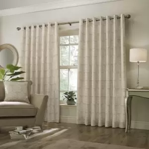 Image of Paoletti Horto Eyelet Curtains (46in x 72in) (Natural)
