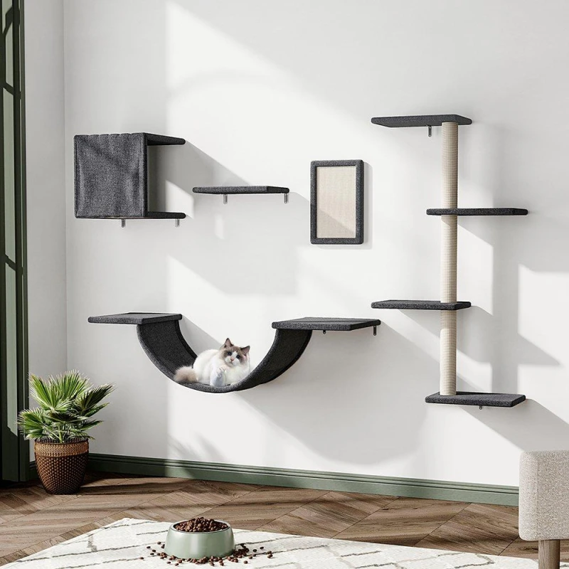 Image of KIDKID PET Cat Tree Set with Hammock and Jumping Platform Grey unisex One Size