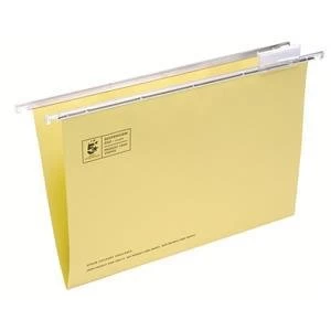 image of 5 Star Suspension File Manilla Heavyweight 180gm2 with Tabs and Inserts Foolscap Yellow Pack of 50