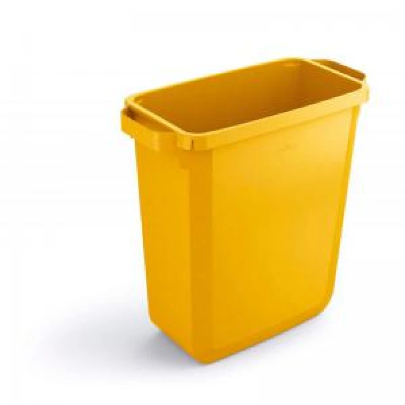 Image of Durable DURABIN 60L Rectangular - Food Safe Waste Recycling Bin - Yellow Yellow unisex