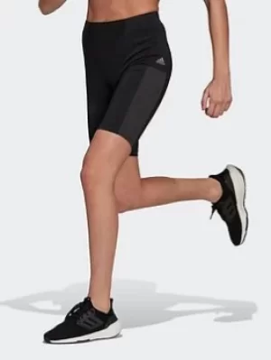 Image of adidas Fastimpact Lace Running Bike Short Tights, Pink Size XS Women