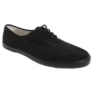 Image of Dek Adults Unisex Lace Up Canvas Gym Plimsolls (7 UK) (Black)