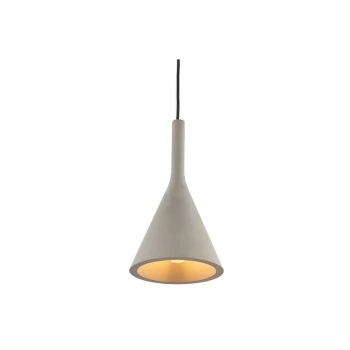 Image of Endon Collection Lighting - Endon Lighting Jakob - Pendant Grey Smooth Cement & Matt Black Paint 1 Light Dimmable IP20 - E14