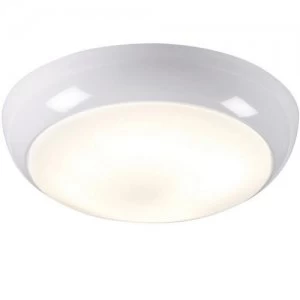 image of KnightsBridge 16W IP44 Polo Bulkhead With White Base - Opal Diffuser