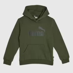 image of PUMA kids big logo hoodie in khaki