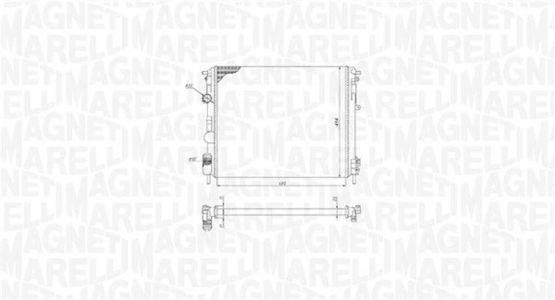 Image of MAGNETI MARELLI Engine radiator MAGNETI MARELLI 350213195200