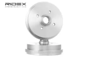 Image of RIDEX Brake Drum 123B0036 Rear Brakes,Drum Brake VW,AUDI,SEAT,GOLF II (19E, 1G1),POLO (6N2),Polo Schragheck (6N1),GOLF I Cabriolet (155)