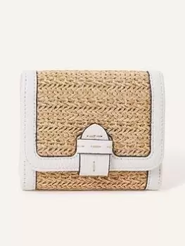 image of Accessorize Small Raffia Purse, White, Women