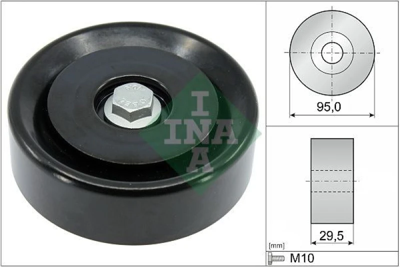 Image of Deflection / guide pulley, V-ribbed belt INA 532 0959 10