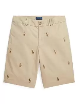 image of Ralph Lauren Boys Multi Print Woven Shorts - Khaki, Size 12 Years